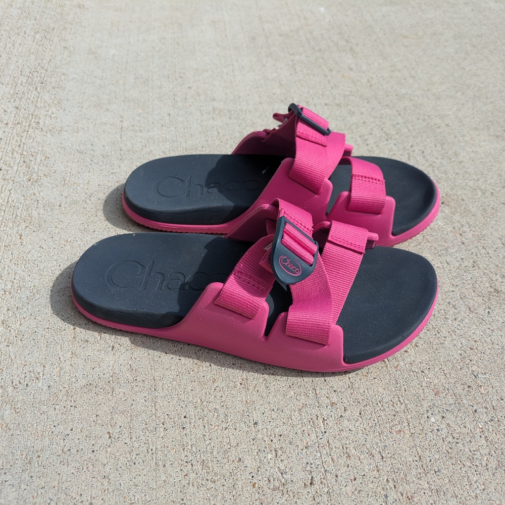 Chaco Pink and Black Women's Sandals